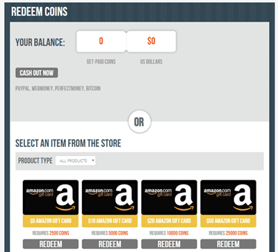 Get-Paid.com payout options