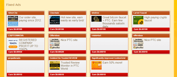 View Advertisements section on GoldenClix