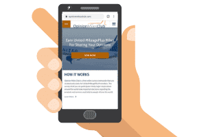 Opinion Miles Club on a mobile phone
