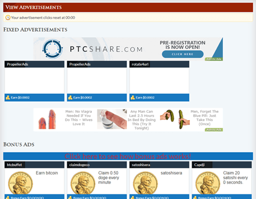 Viewing ads on SilverClix
