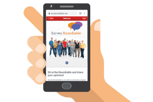 Survey Roundtable on a mobile phone