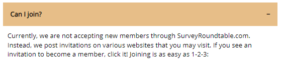 Survey Roundtable note that you need an invitation to join