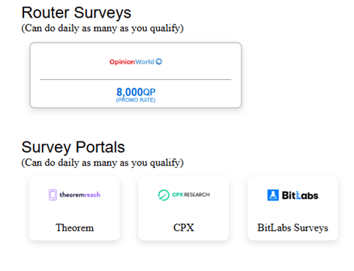 Surveys on QuickRewards
