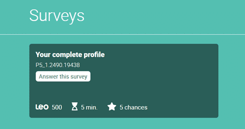 Paid surveys on LEO