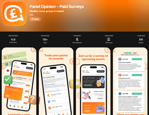 Panel Opinion app for Android and iOS