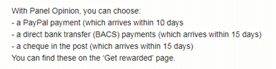 Panel Opinion payment options