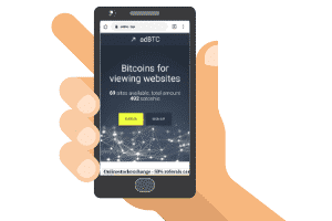 adBTC in a mobile browser