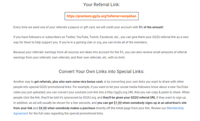 GG2U referral program