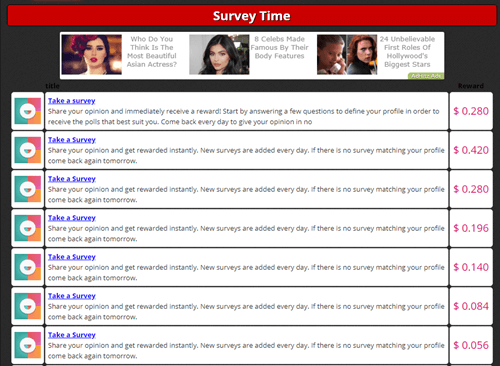 Paid surveys on Twickerz
