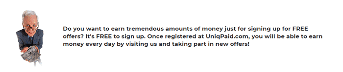 UniqPaid income claim on its website