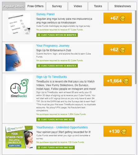 You Cubez paid offers