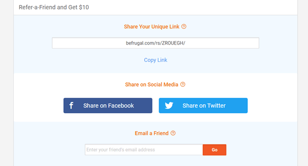 BeFrugal referral program