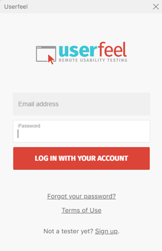 Userfeel program download page
