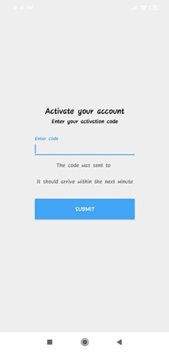 Curious Cat activation code sent by SMS