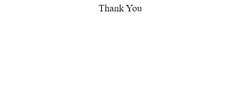 The blank Thank you screen after joining