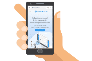 Respondent website on a phone