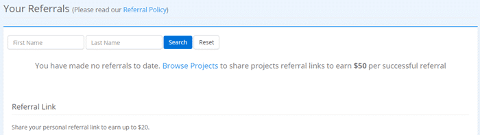 Respondent referral program