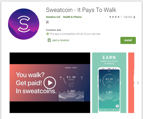 Sweatcoin app for Android and iOS