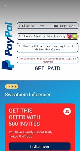 Sweatcoin referral program
