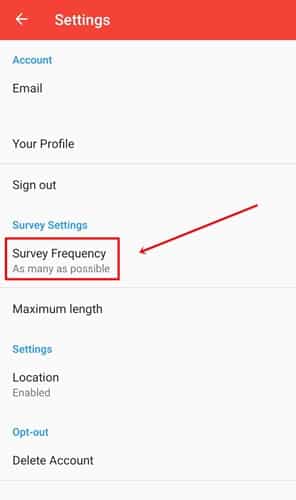 AttaPoll survey frequency setting