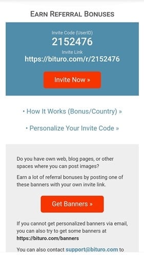 Bituro referral program