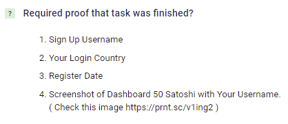 Example of a job proof form on SproutGigs