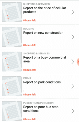 Premise survey tasks