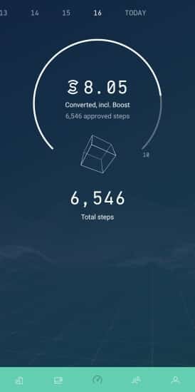 Sweatcoin step counter dashboard