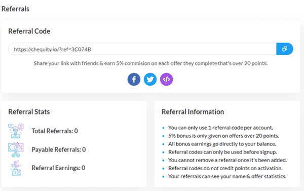 Chequity referral program