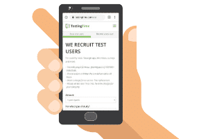 TestingTime website on a phone