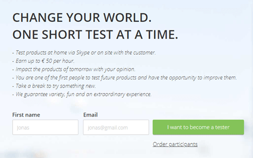 TestingTime registration form