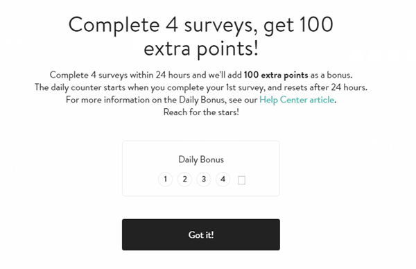 Yuno Surveys bonus for four surveys