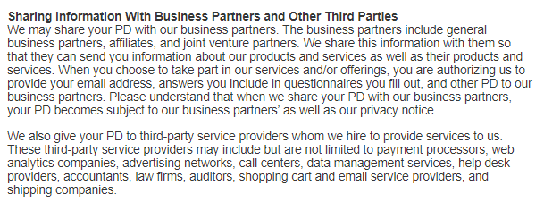 Admired Opinions privacy policy