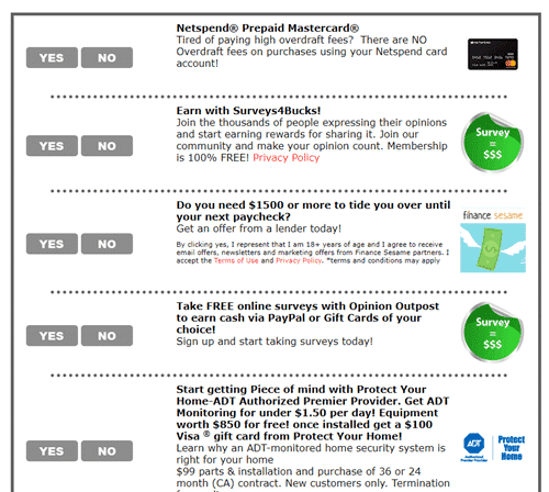 Admired Opinions promotional offers after registration