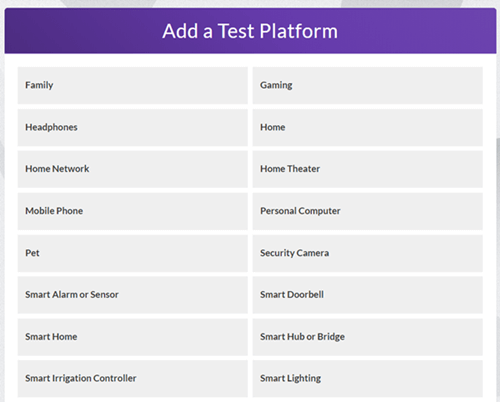 Adding a test platform profile on Betabound