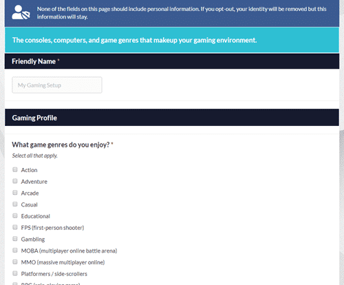 Betabound profiling survey