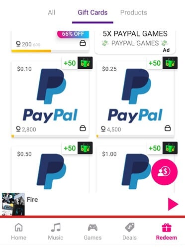 Payout options of Mode Earn app