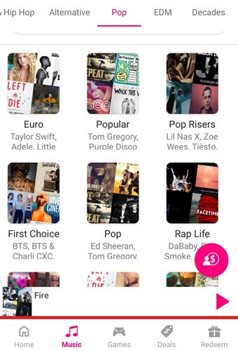 Playing music on Mode Earn app