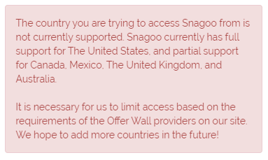Countries where Snagoo.com is available