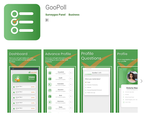 The GooPoll app on Google Play
