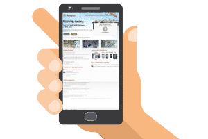 Analysia website on a phone