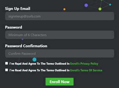 Enroll registration form