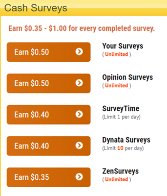 Paid surveys on Paid to Read Email