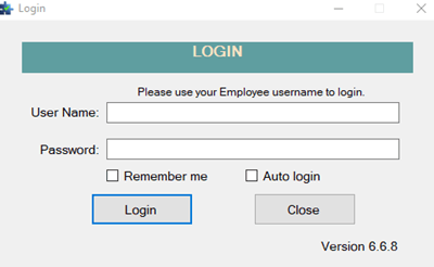 CaptchaTypers program login with the employee ID