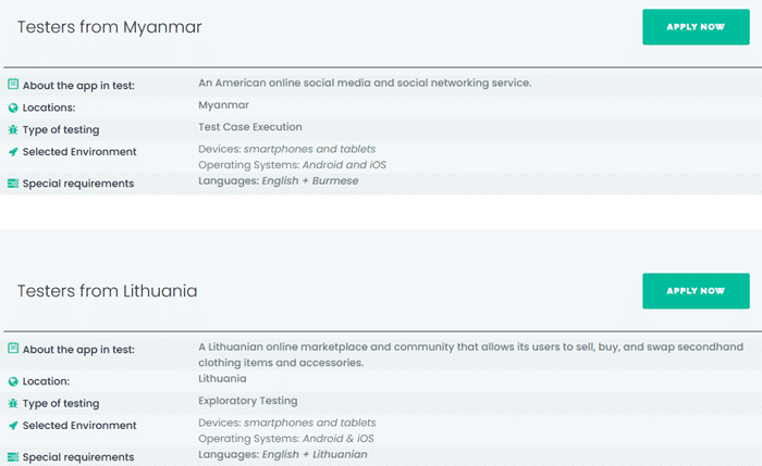 Tester Work testing projects