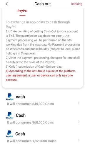 Cashzine rewards and PayPal withdrawal