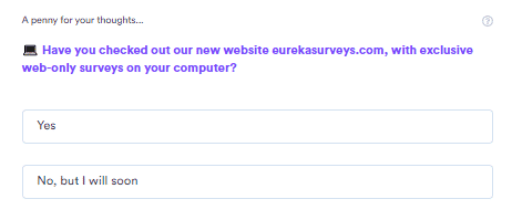 A daily poll on Eureka Surveys