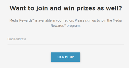 Media Rewards sign up