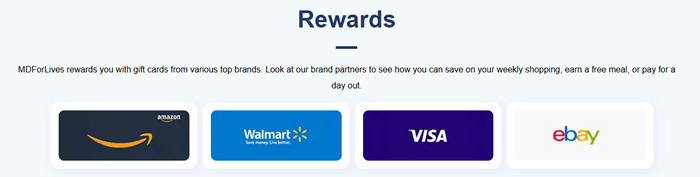 MDForLives reward options