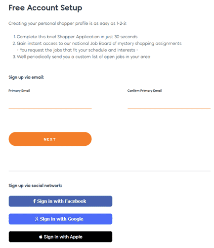 Second to None sign-up form